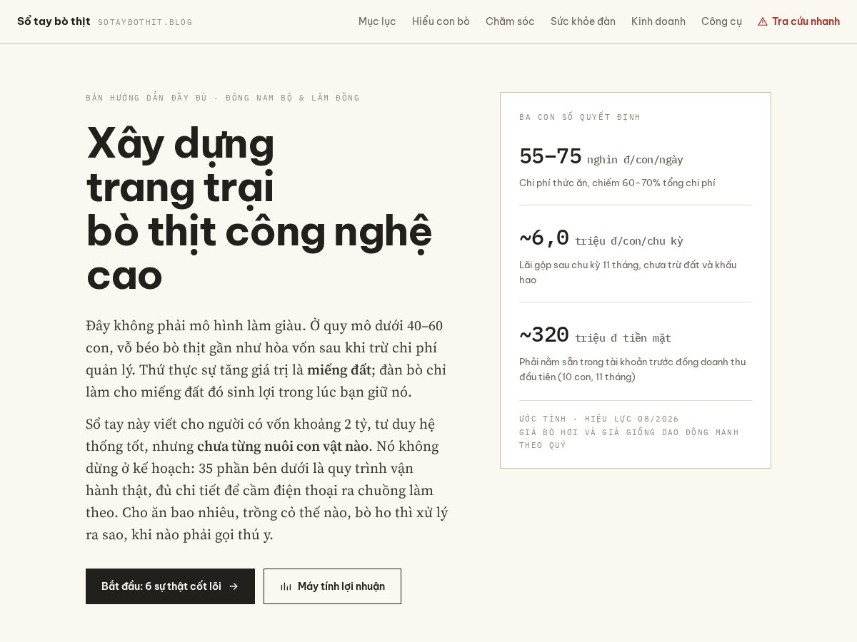 Landing-page snapshot of sotaybothit.blog