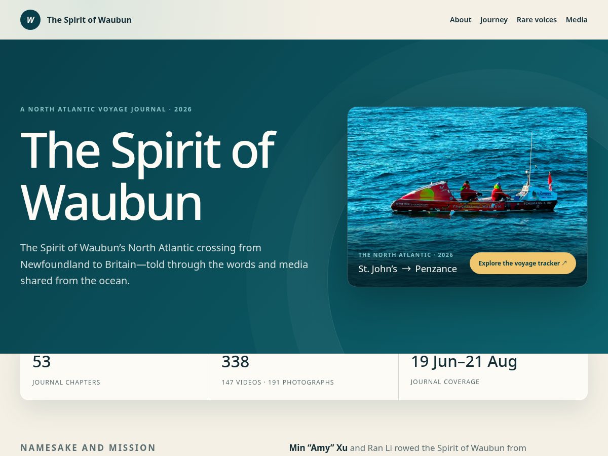 Landing-page snapshot of spiritofwaubun.com