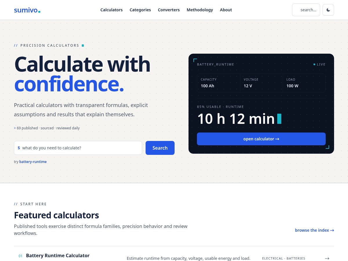 Landing-page snapshot of sumivo.net