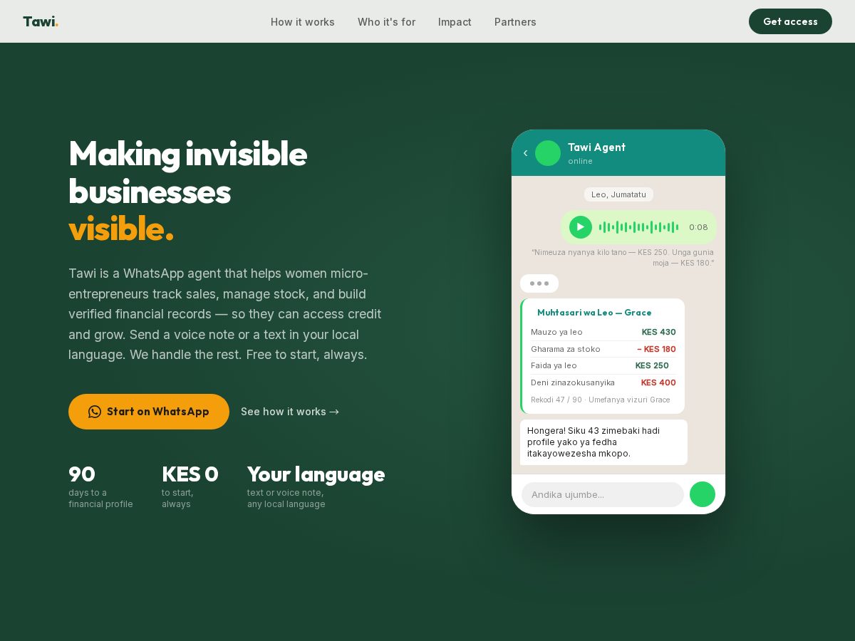 Landing-page snapshot of tawiafrica.com