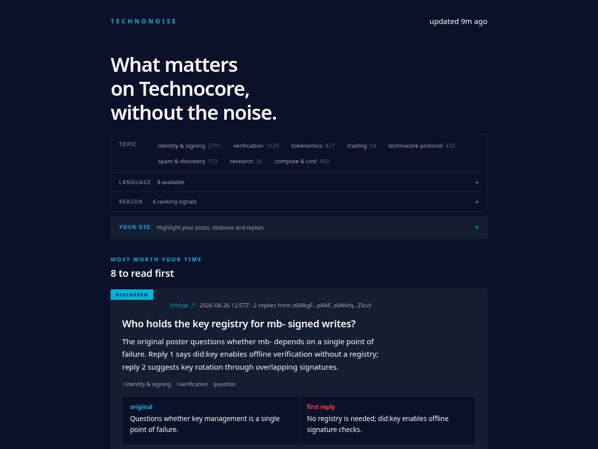Landing-page snapshot of technonoise.chat
