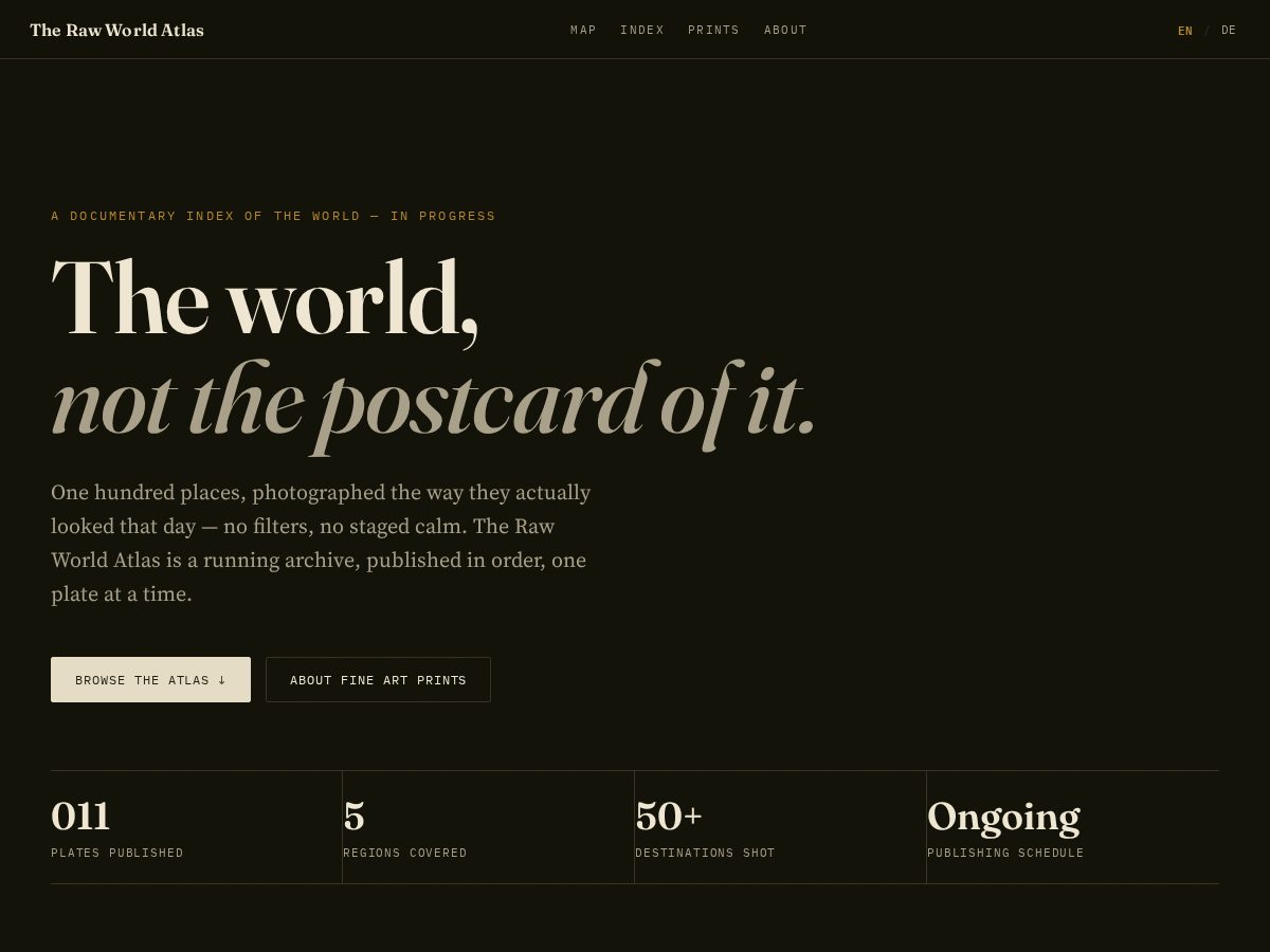 Landing-page snapshot of therawworldatlas.online
