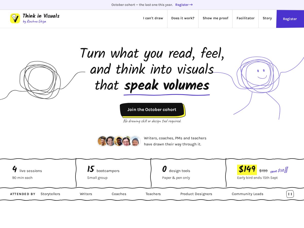 Landing-page snapshot of thinkinvisuals.com