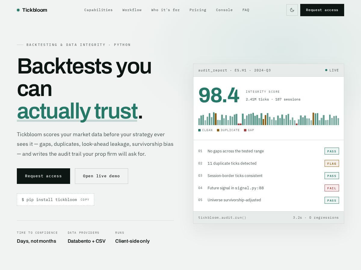 Landing-page snapshot of tickbloom.com