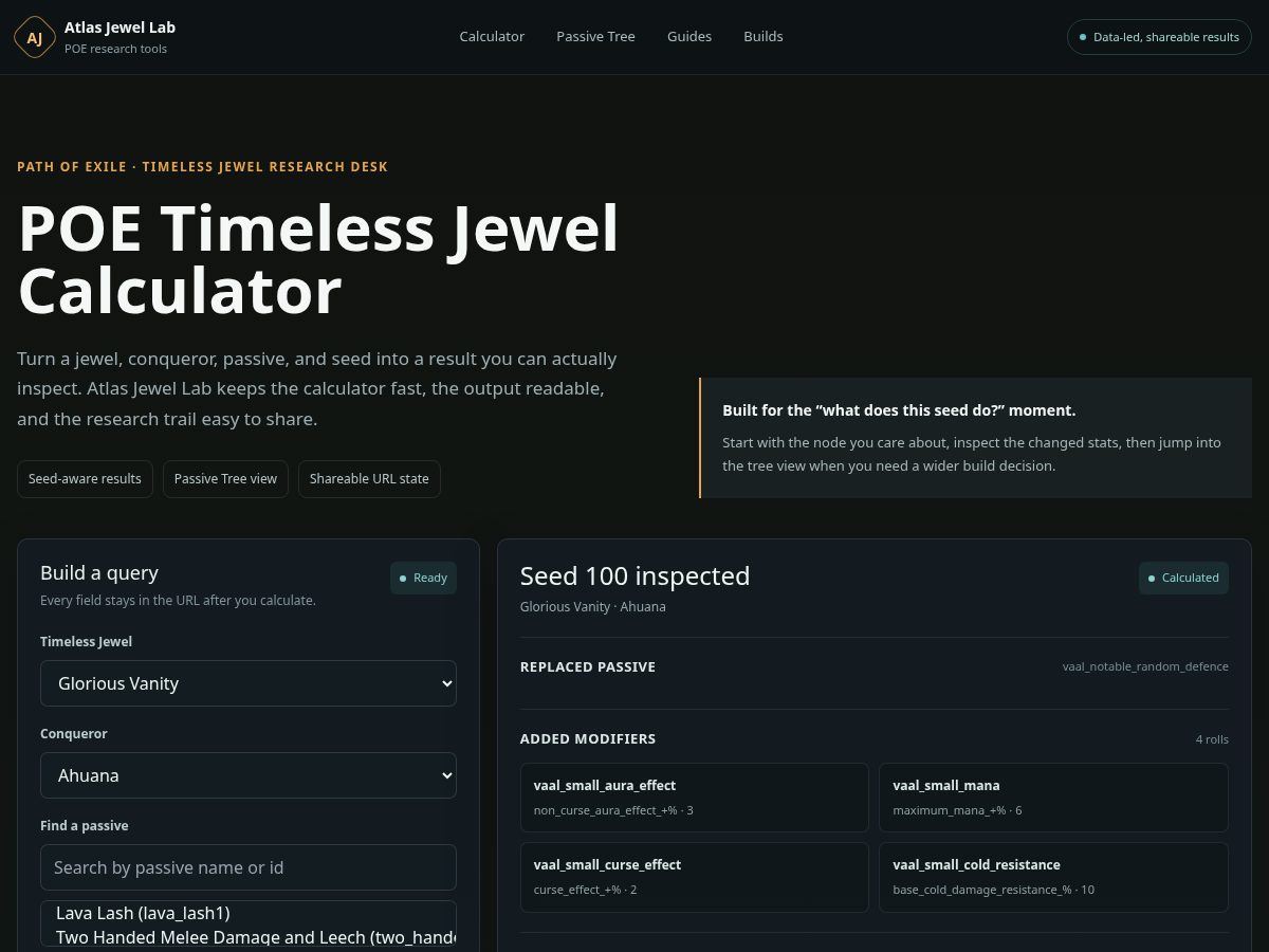 Landing-page snapshot of timelessjewel.wiki