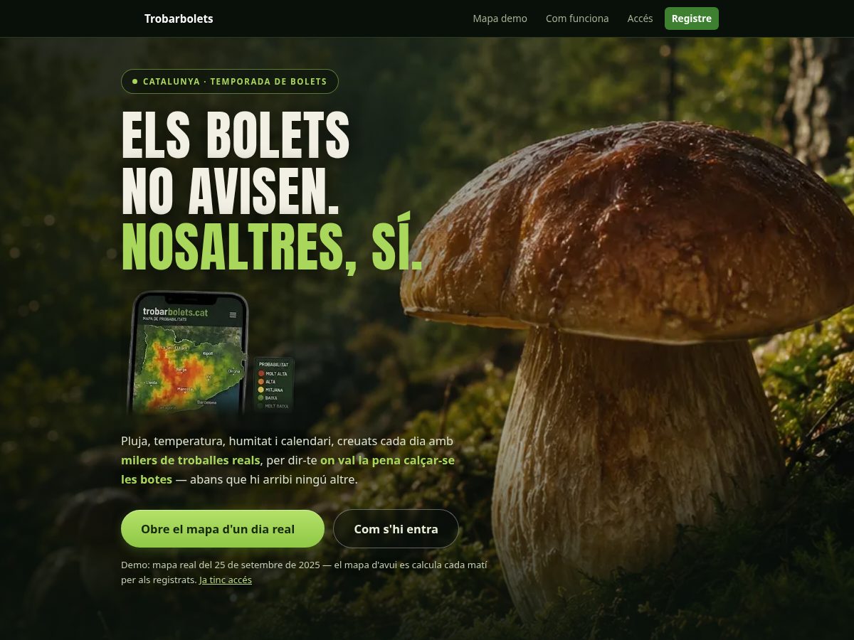 Landing-page snapshot of trobabolets.cat