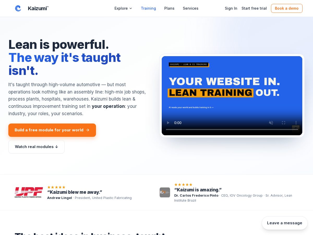 Landing-page snapshot of trykaizumi.com
