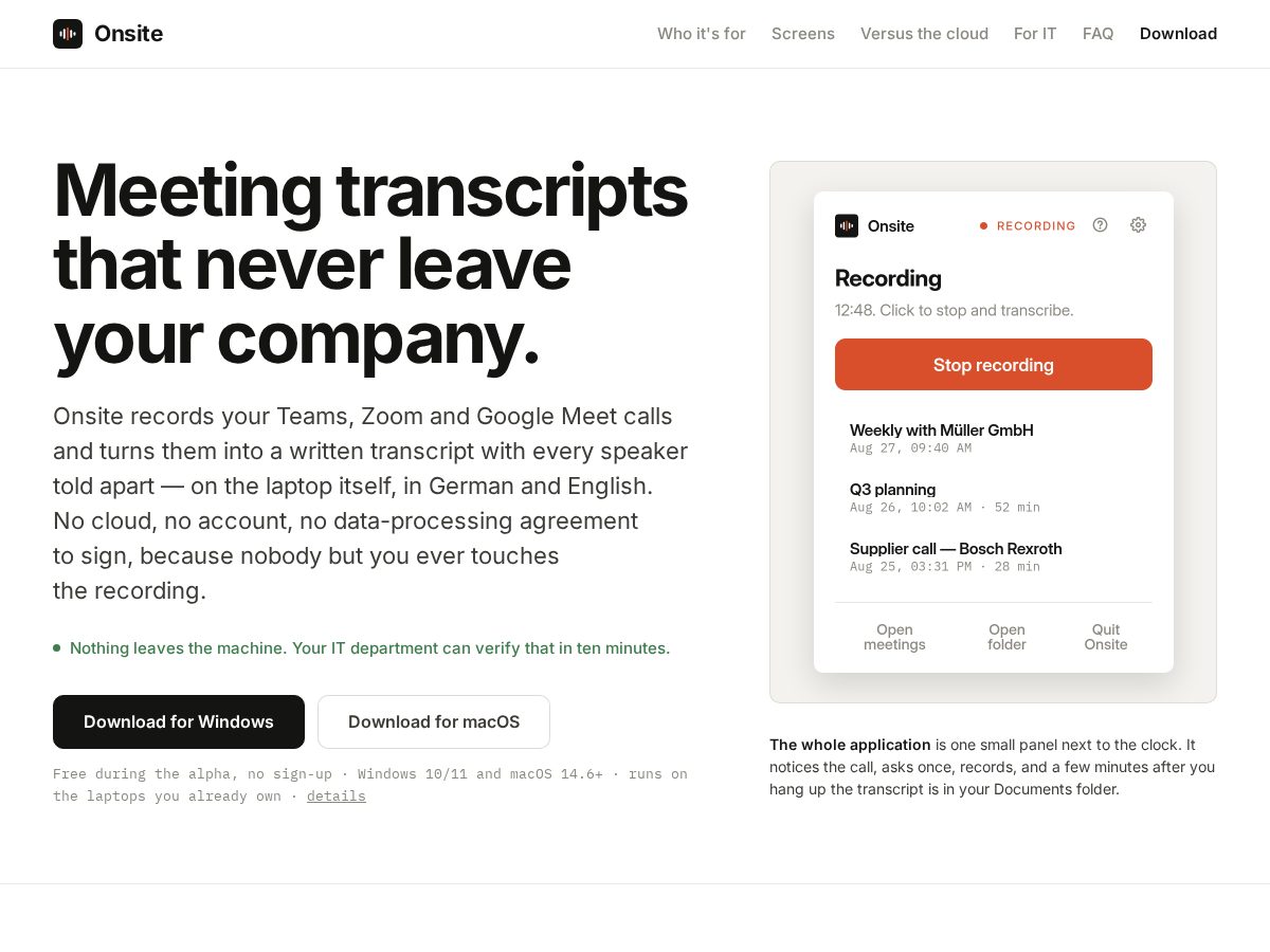 Landing-page snapshot of use-onsite.com