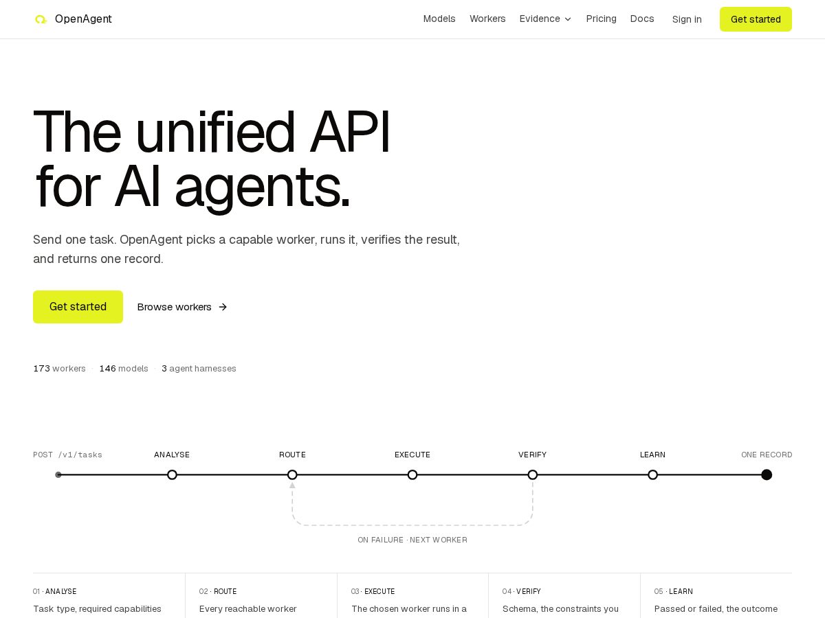 Landing-page snapshot of useopenagent.com