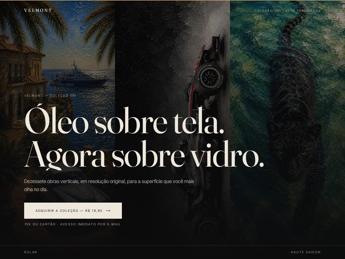 Landing-page snapshot of usevelmont.store