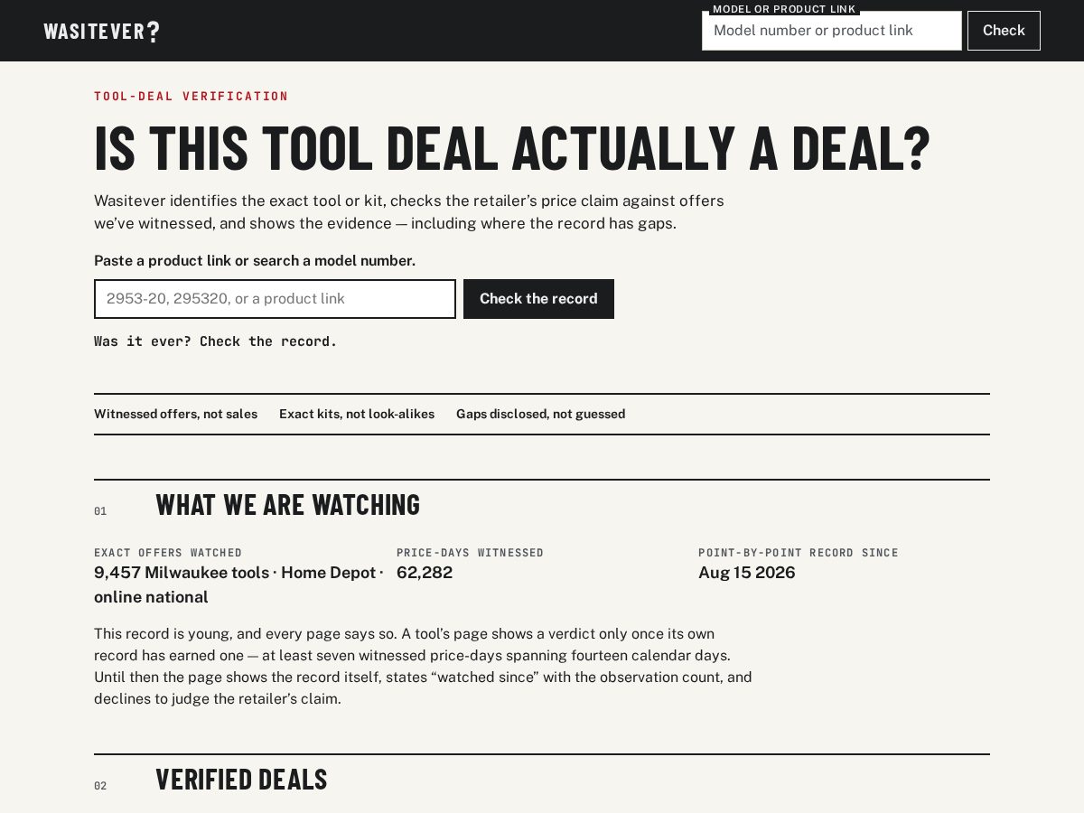 Landing-page snapshot of wasitever.org