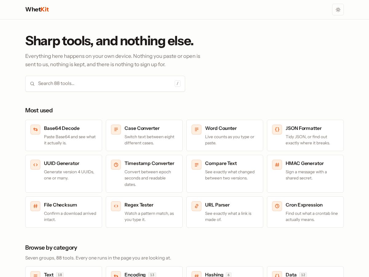 Landing-page snapshot of whetkit.com