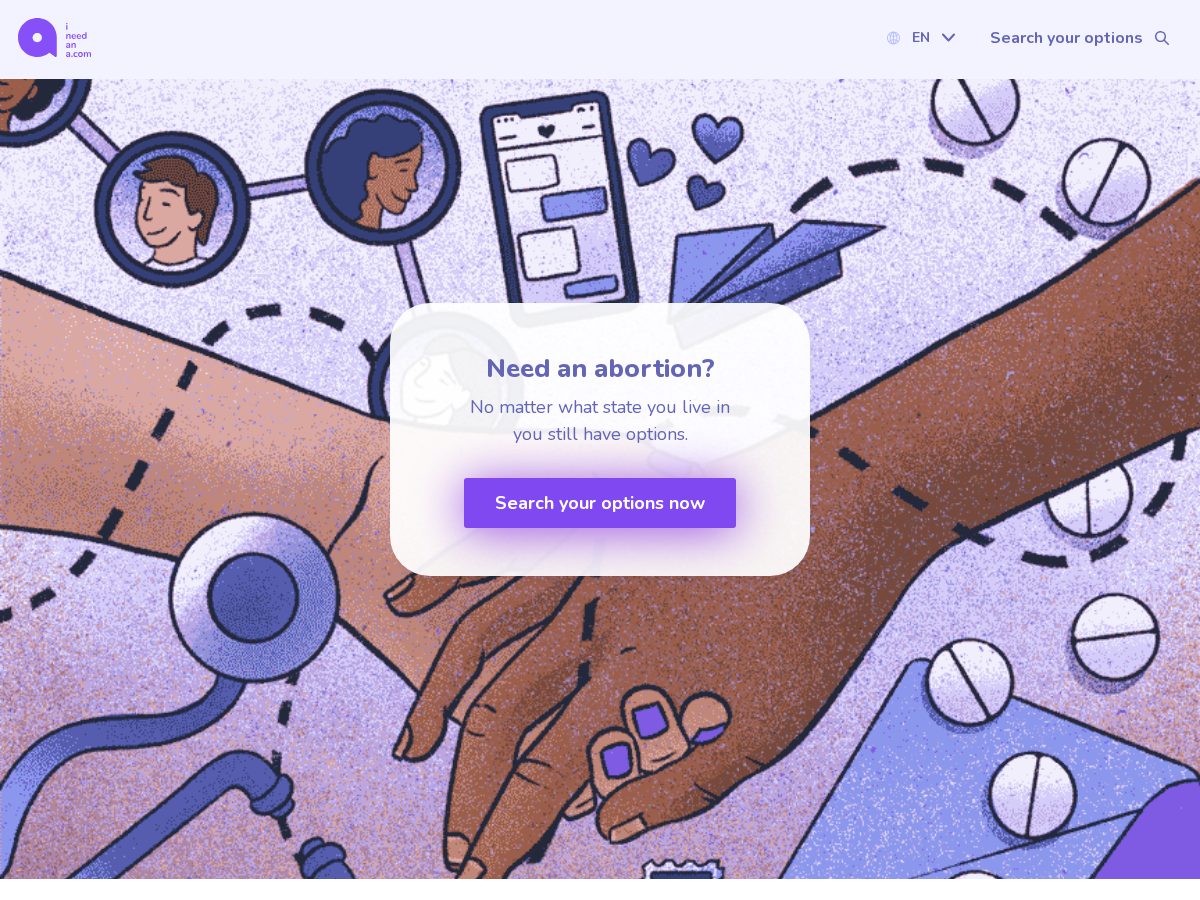 Landing-page snapshot of abortion.org