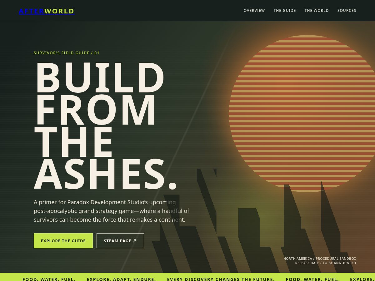 Landing-page snapshot of afterworld.site