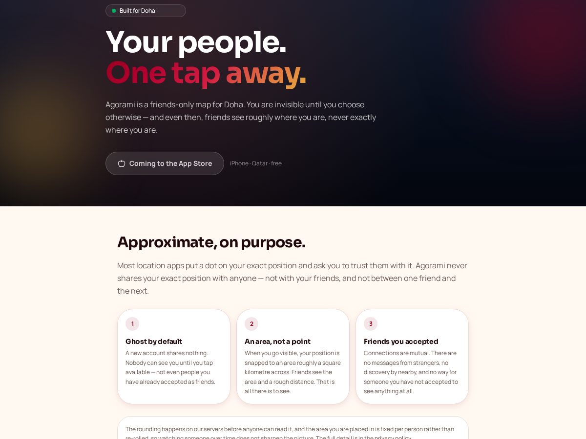 Landing-page snapshot of agorami.online