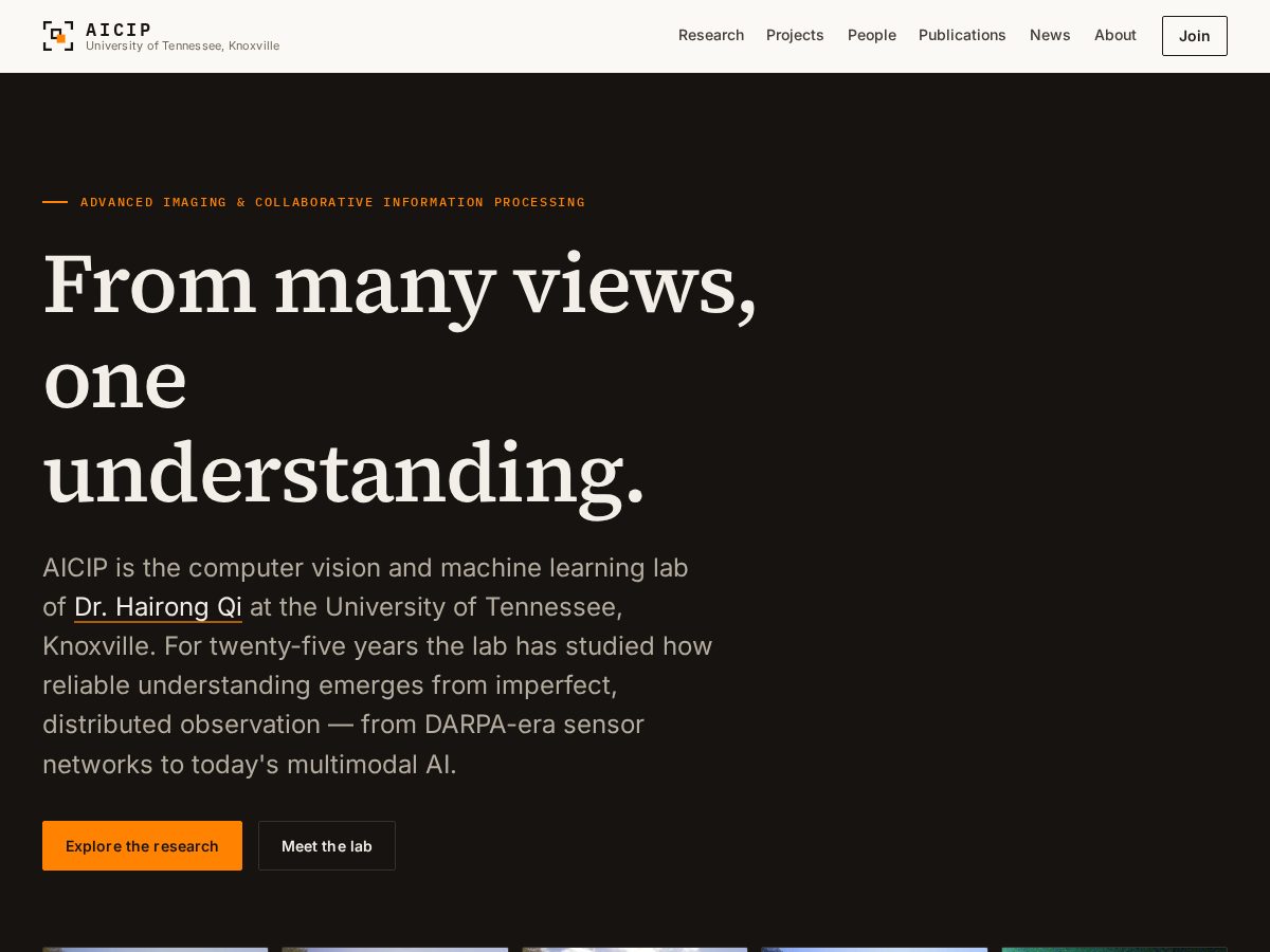 Landing-page snapshot of aicip.vision