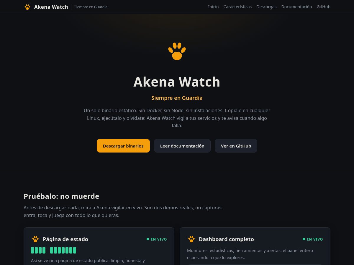 Landing-page snapshot of akenawatch.com