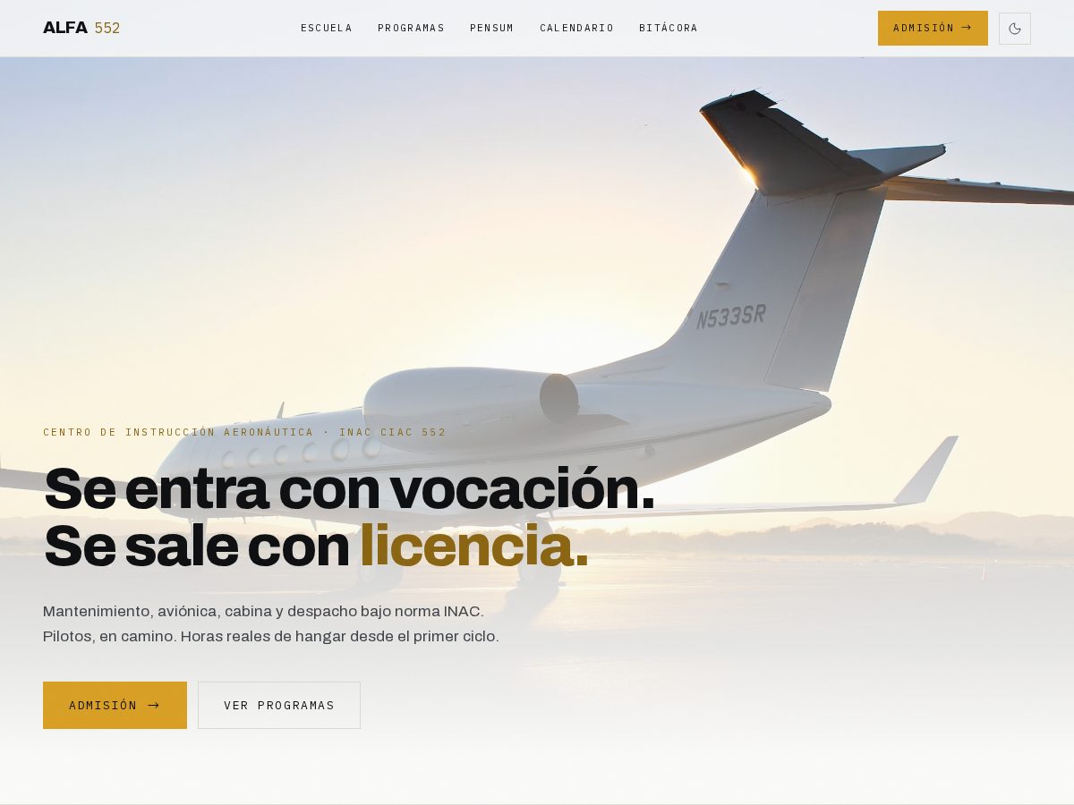 Landing-page snapshot of alfa552.com