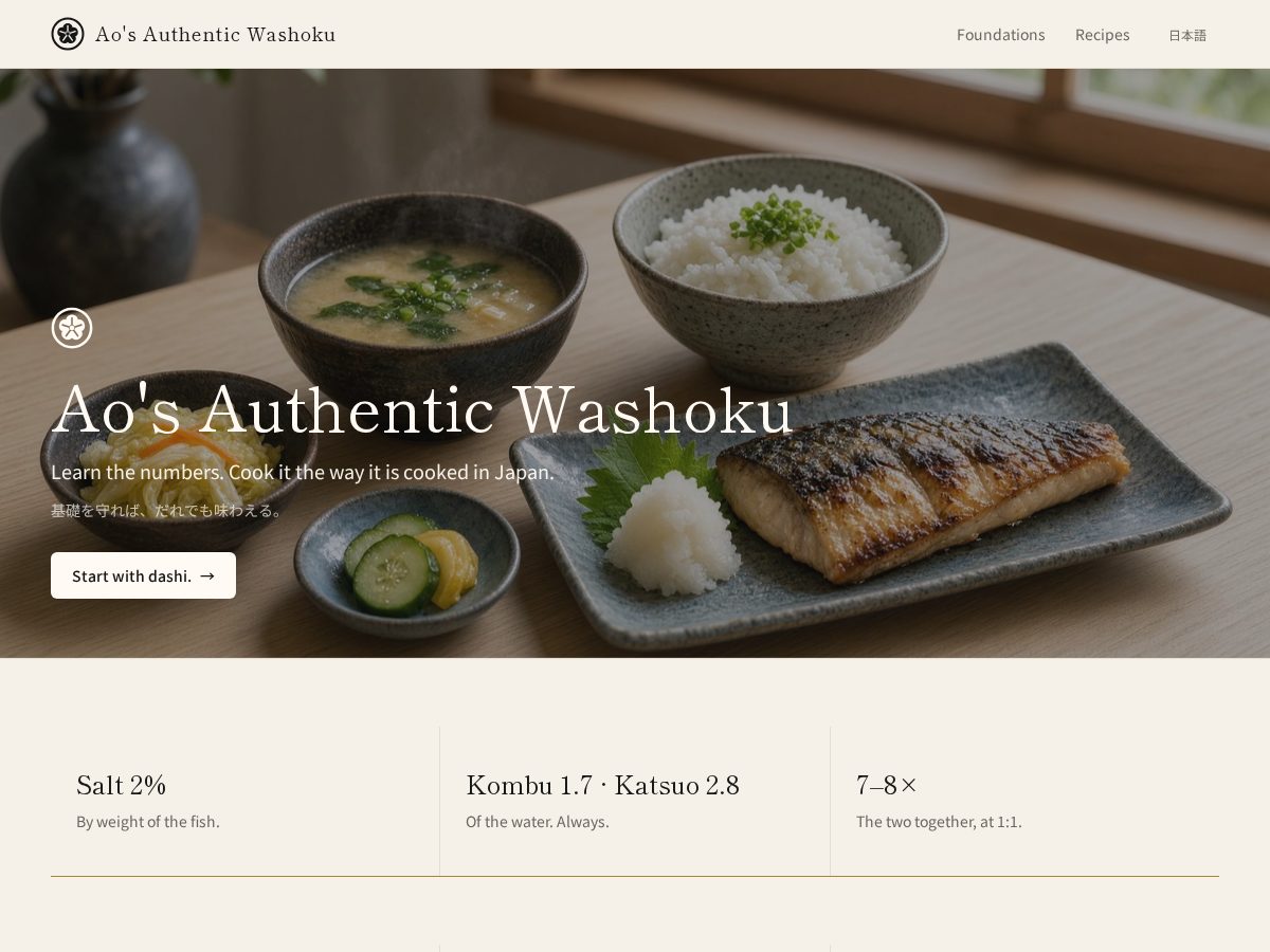 Landing-page snapshot of aowashoku.com