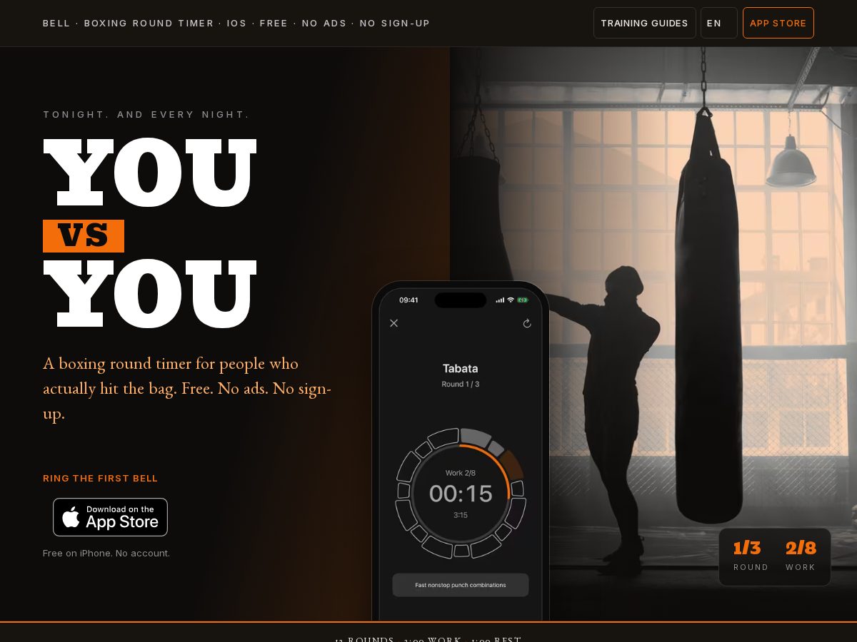 Landing-page snapshot of belltimer.app