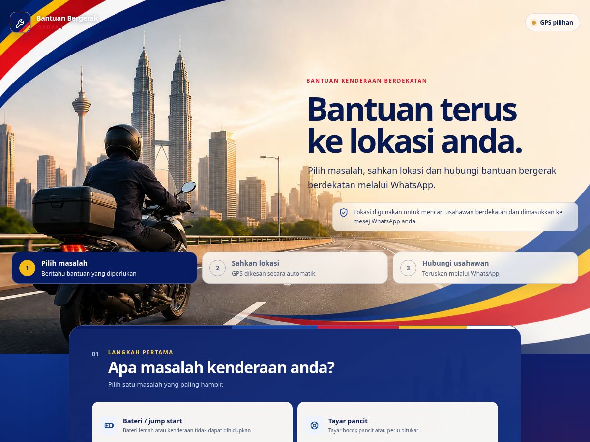 Landing-page snapshot of bengkelbergerak.com