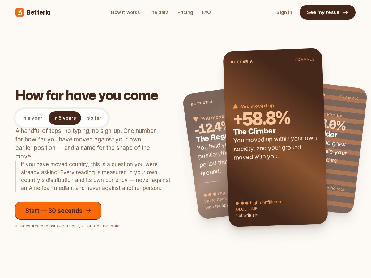 Landing-page snapshot of betteria.app