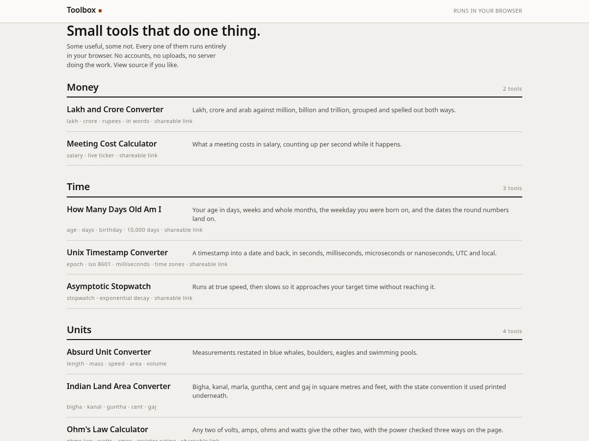 Landing-page snapshot of bligstoolbox.com