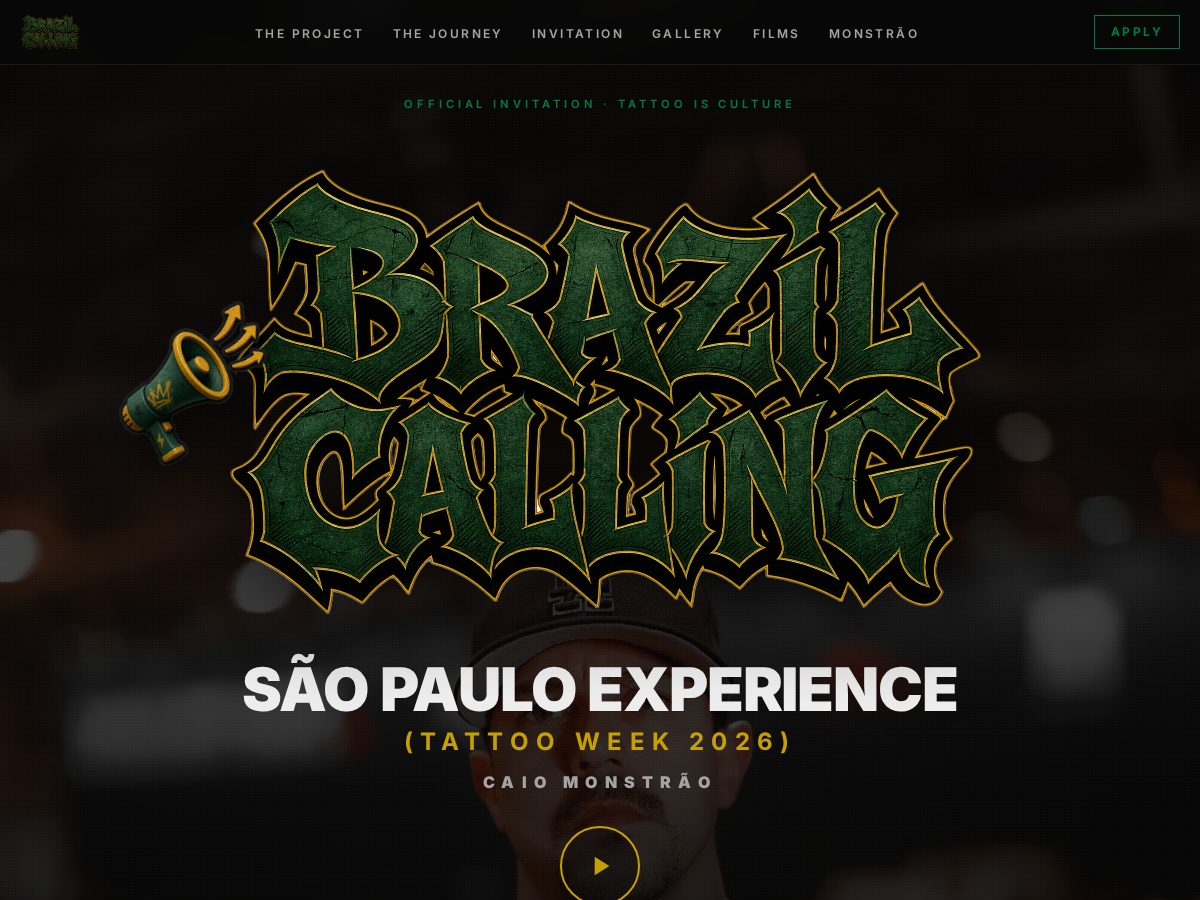 Landing-page snapshot of brcallingtattoo.com