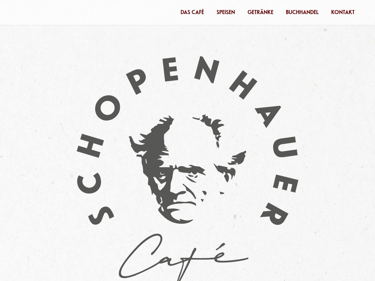 Landing-page snapshot of cafeschopenhauer.live