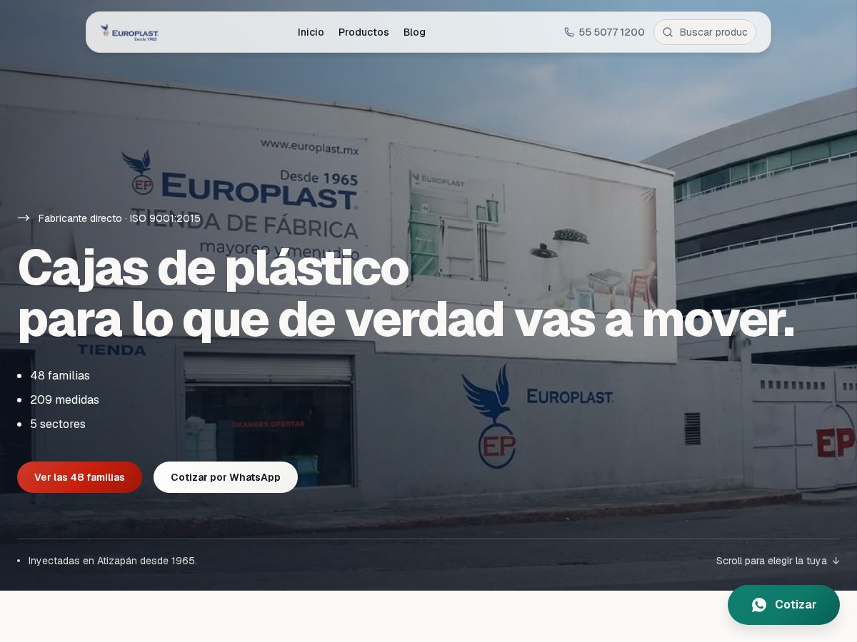 Landing-page snapshot of cajasdeplasticoeuroplast.com