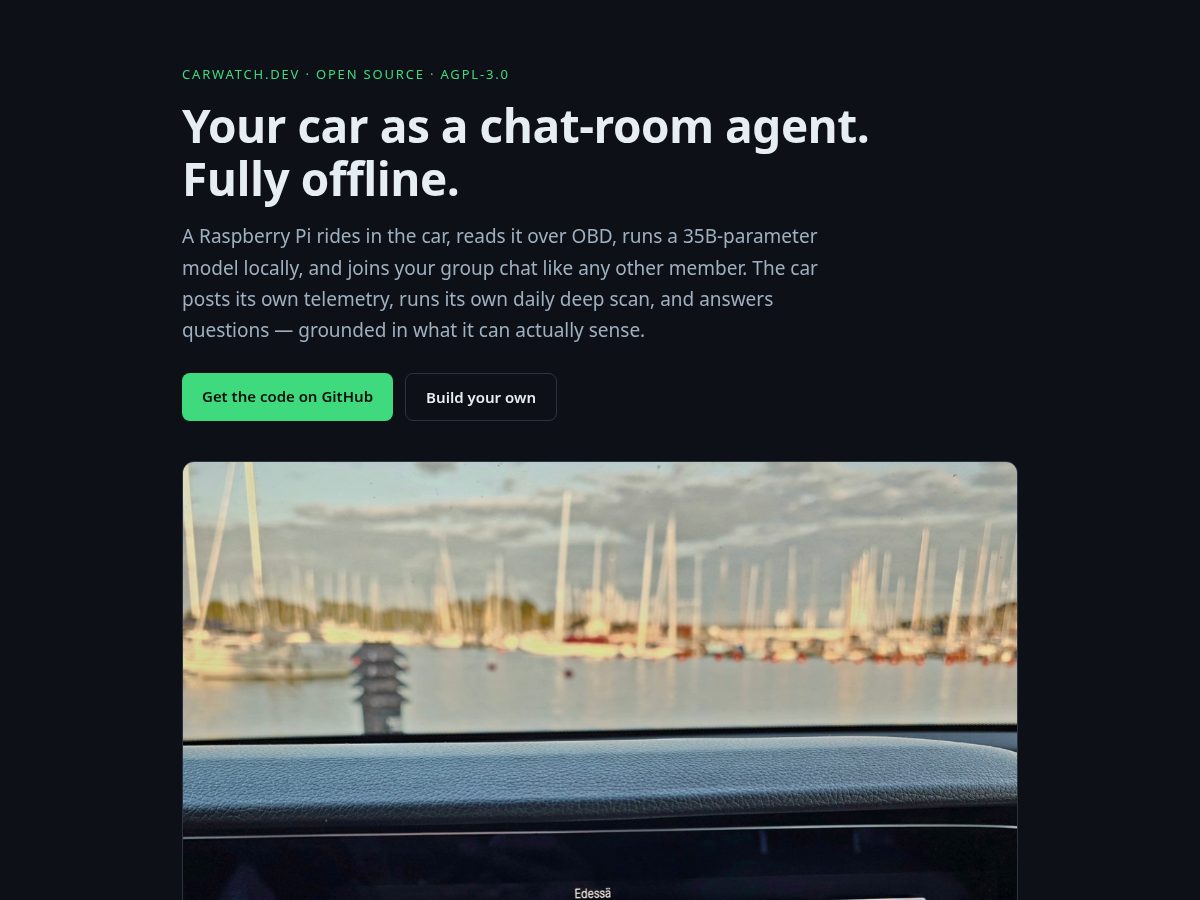 Landing-page snapshot of carwatch.dev