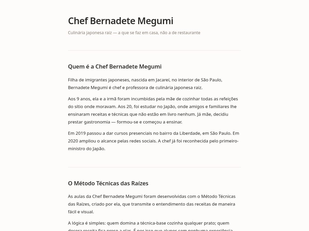 Landing-page snapshot of chefbernadete.com