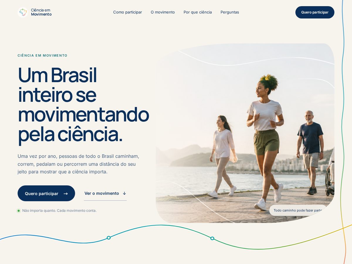 Landing-page snapshot of cienciaemmovimento.org