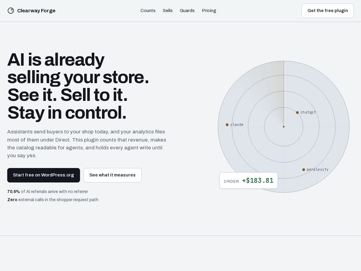 Landing-page snapshot of clearwayforge.com