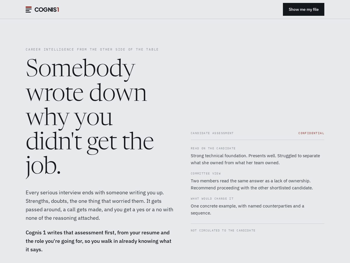 Landing-page snapshot of cognis1.com