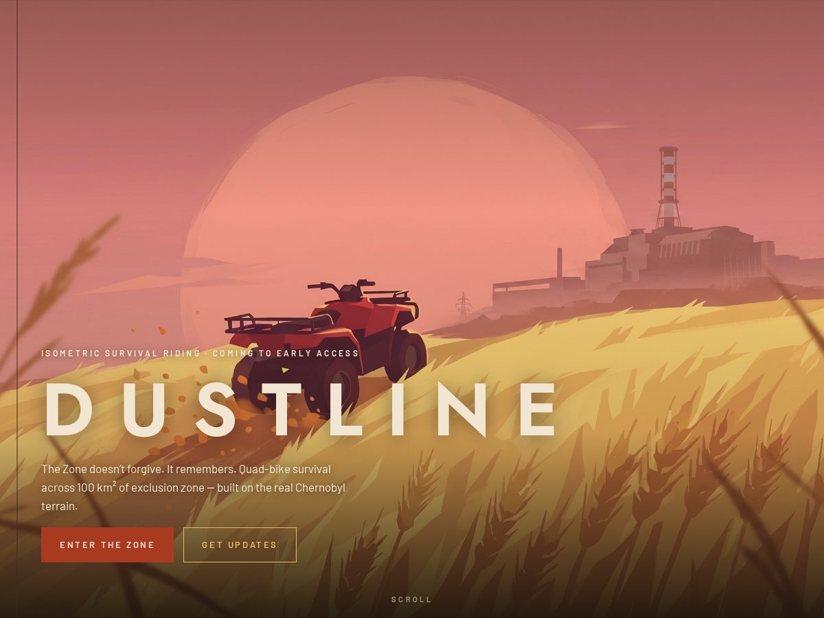 Landing-page snapshot of dustline-game.net