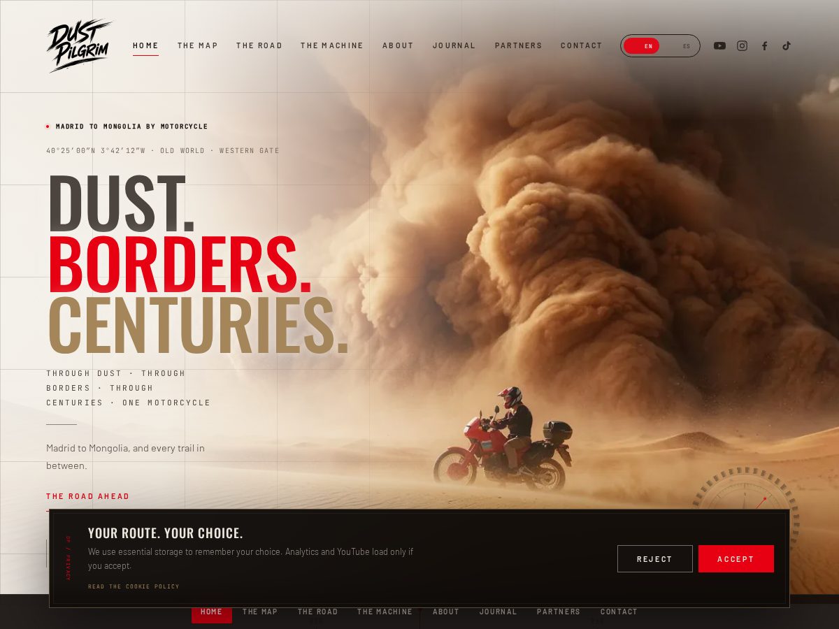Landing-page snapshot of dustpilgrim.com