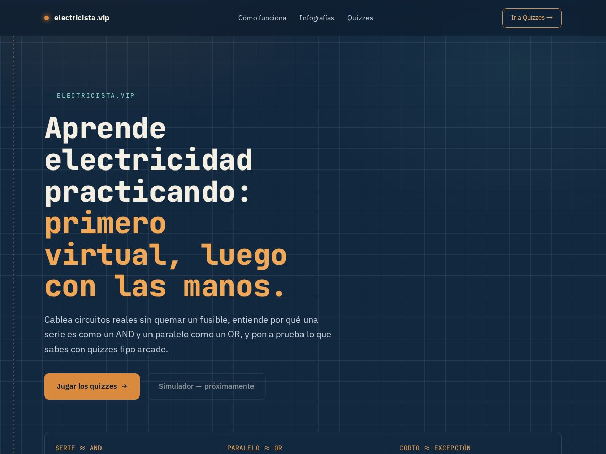 Landing-page snapshot of electricista.vip