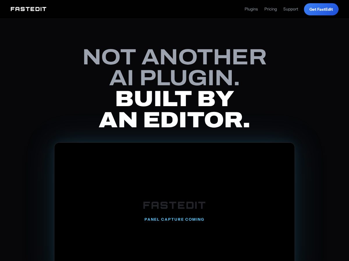 Landing-page snapshot of fasteditplugin.com