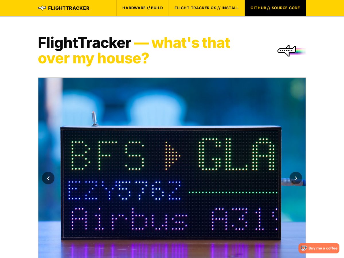 Landing-page snapshot of flight-tracker.dev