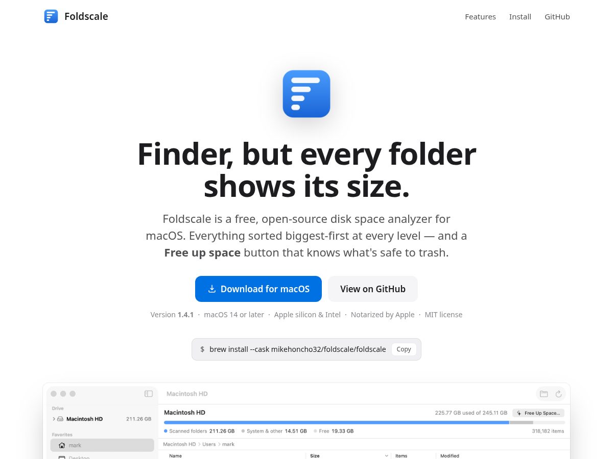 Landing-page snapshot of foldscale.com