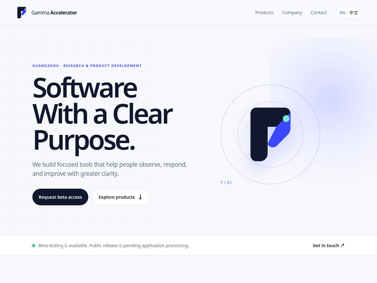 Landing-page snapshot of gammaacc.com