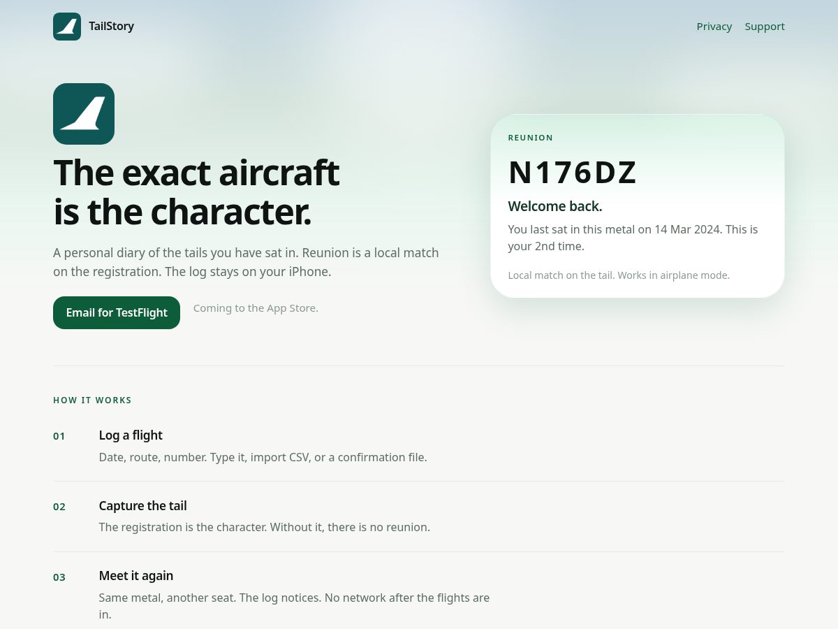 Landing-page snapshot of gettailstory.com