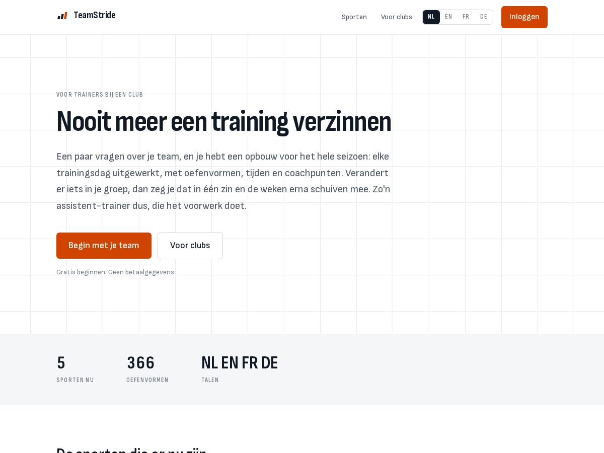 Landing-page snapshot of getteamstride.com