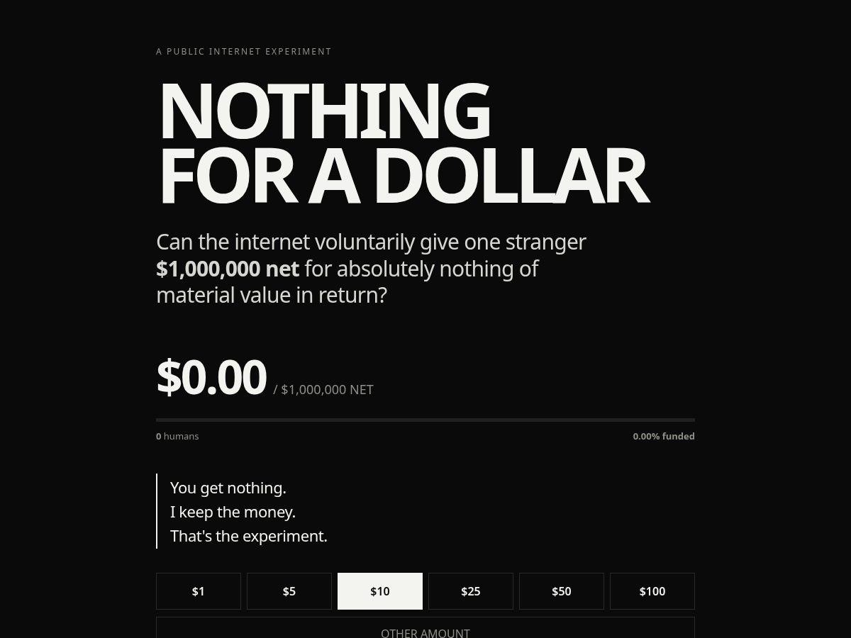 Landing-page snapshot of givememoneyanyway.com