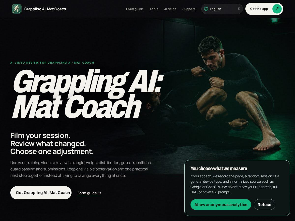 Landing-page snapshot of grappling-ai.com