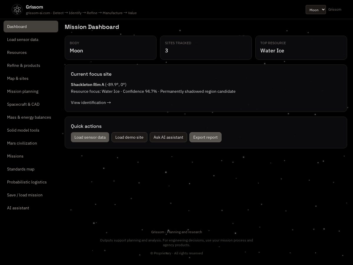 Landing-page snapshot of grissom-ai.com