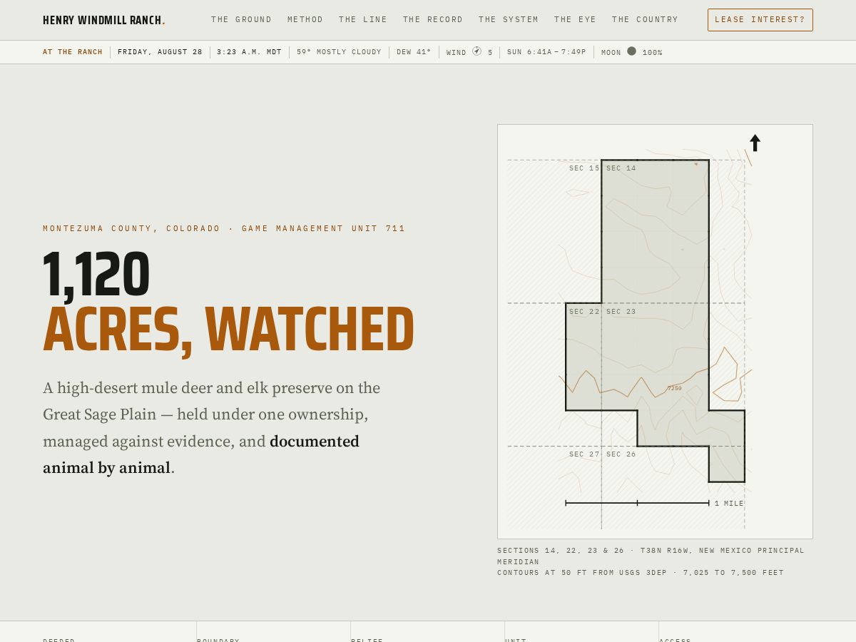 Landing-page snapshot of henrywindmillranch.com