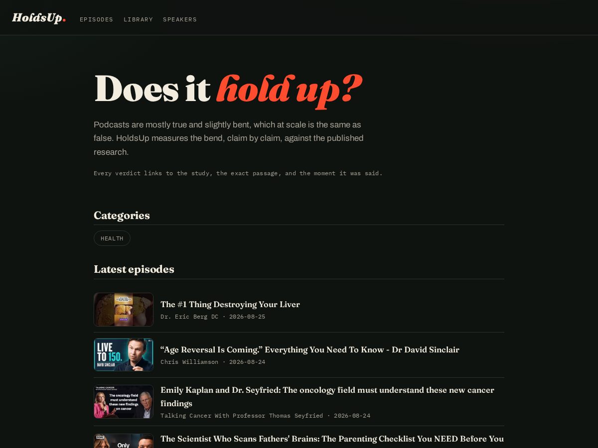 Landing-page snapshot of holdsup.app
