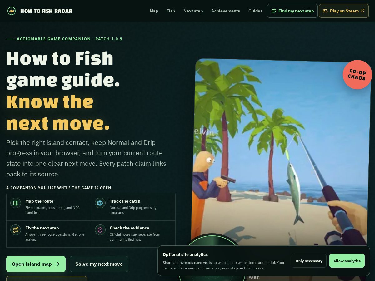 Landing-page snapshot of howtofishgame.run